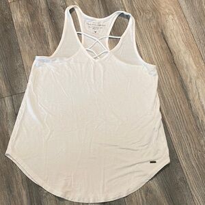 Hollister White Tank Top with Crisscross Back